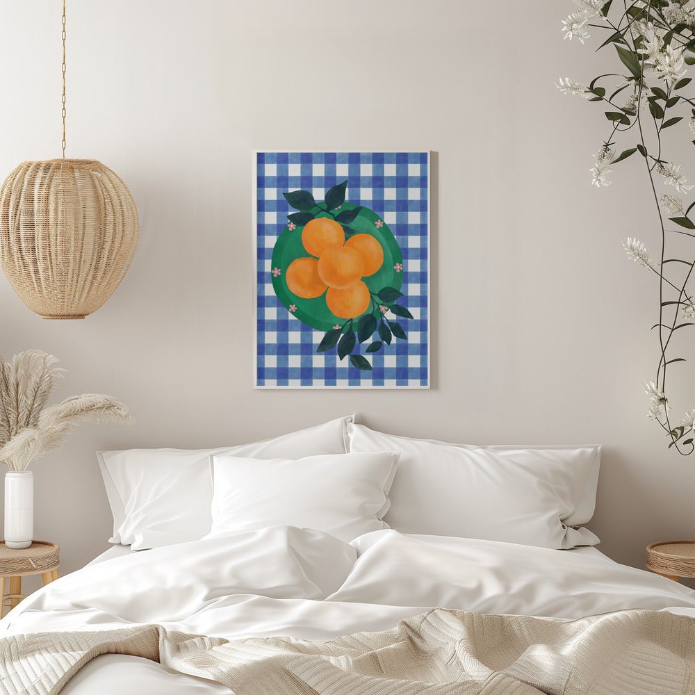 Checkered Citrus Charm - Stretched Canvas, Poster or Fine Art Print - I Heart Wall Art - Poster Print, Canvas Print or Framed Art Print