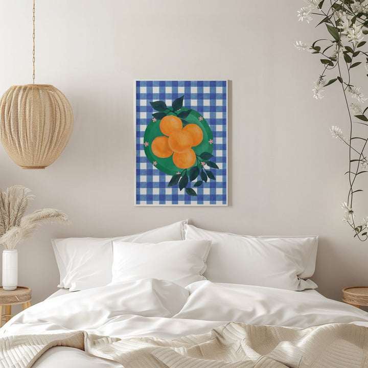 Checkered Citrus Charm - Stretched Canvas, Poster or Fine Art Print - I Heart Wall Art - Poster Print, Canvas Print or Framed Art Print