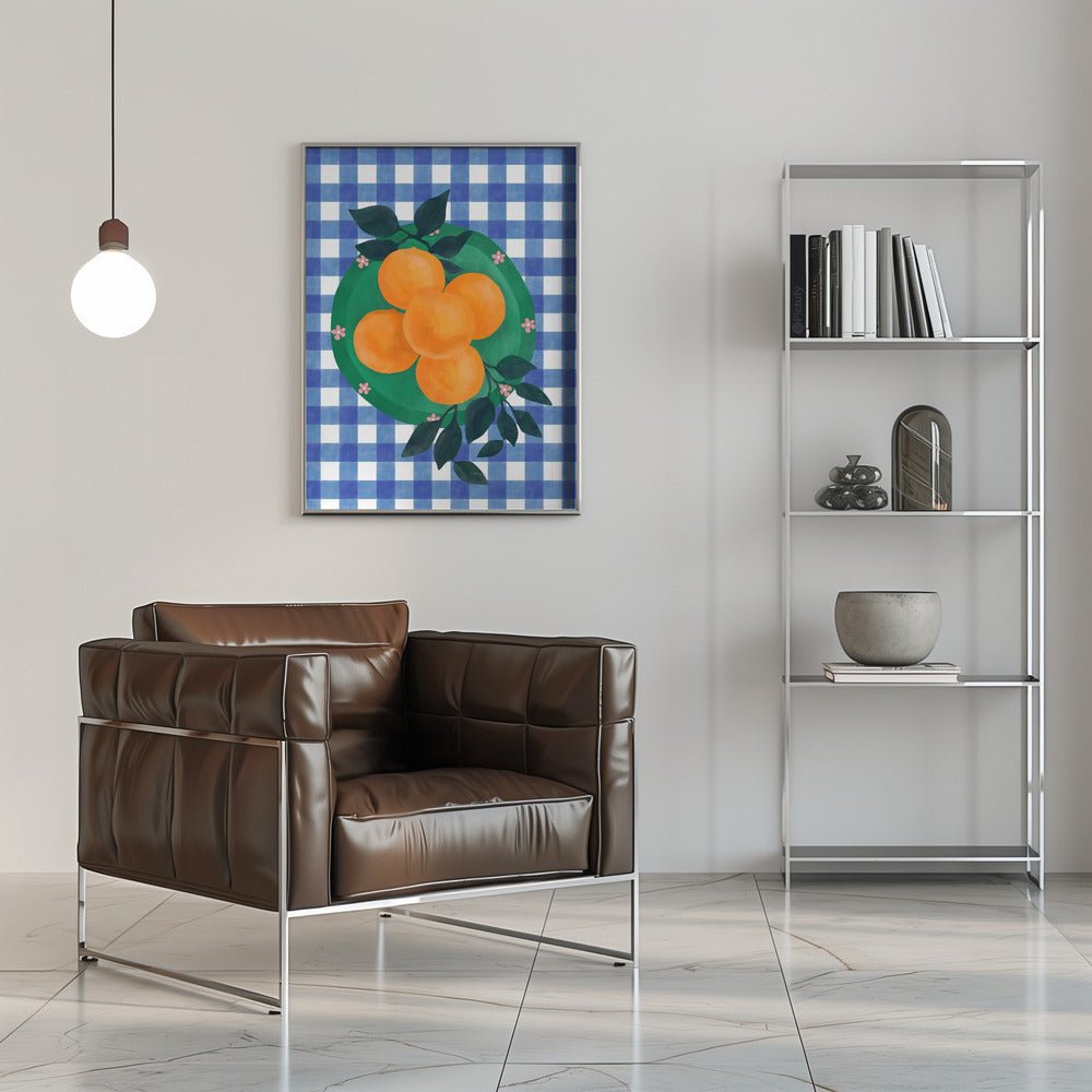 Checkered Citrus Charm - Stretched Canvas, Poster or Fine Art Print - I Heart Wall Art - Poster Print, Canvas Print or Framed Art Print