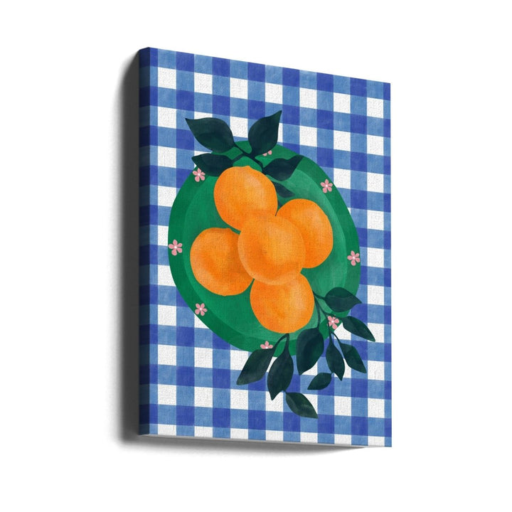 Checkered Citrus Charm - Stretched Canvas, Poster or Fine Art Print - I Heart Wall Art - Poster Print, Canvas Print or Framed Art Print