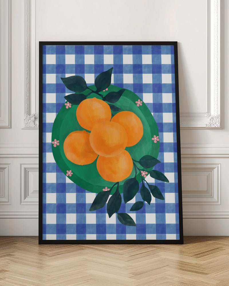 Checkered Citrus Charm - Stretched Canvas, Poster or Fine Art Print - I Heart Wall Art - Poster Print, Canvas Print or Framed Art Print
