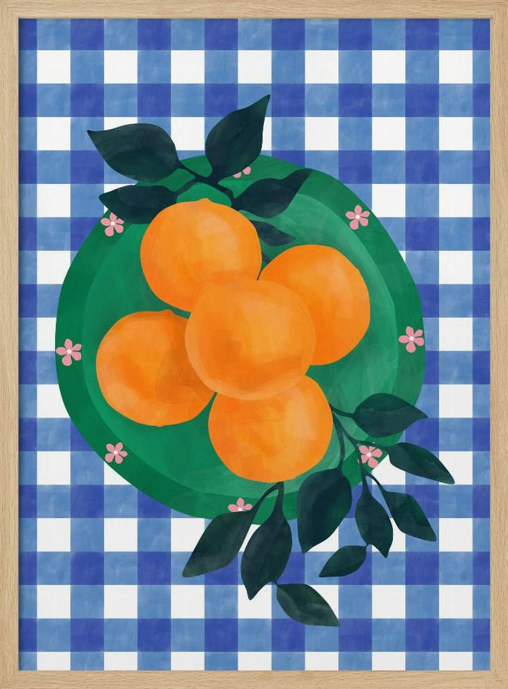 Checkered Citrus Charm - Stretched Canvas, Poster or Fine Art Print - I Heart Wall Art - Poster Print, Canvas Print or Framed Art Print