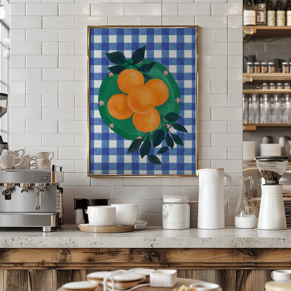 Checkered Citrus Charm - Stretched Canvas, Poster or Fine Art Print - I Heart Wall Art - Poster Print, Canvas Print or Framed Art Print