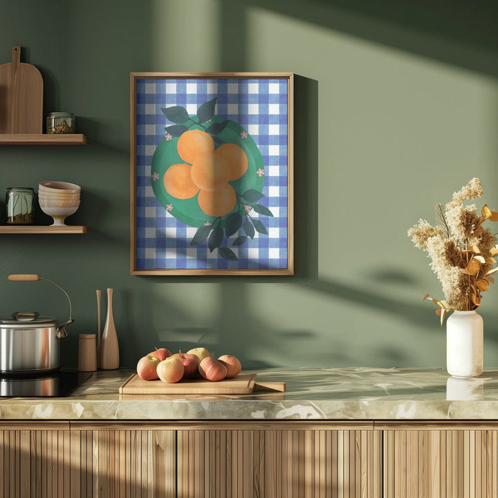Checkered Citrus Charm - Stretched Canvas, Poster or Fine Art Print - I Heart Wall Art - Poster Print, Canvas Print or Framed Art Print
