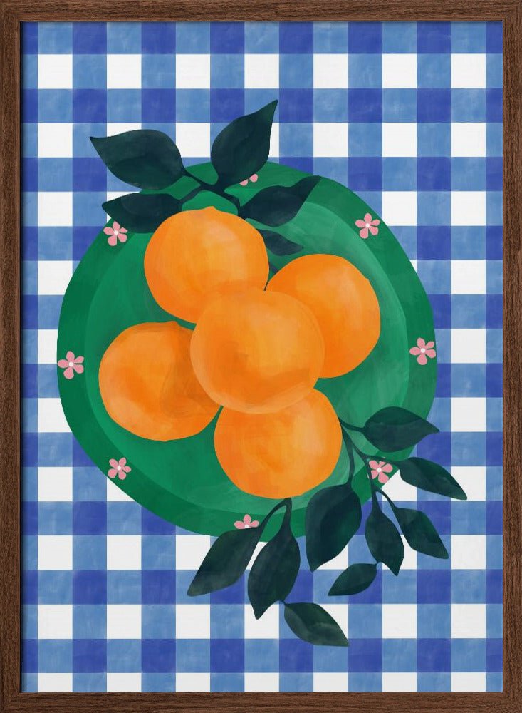 Checkered Citrus Charm - Stretched Canvas, Poster or Fine Art Print - I Heart Wall Art - Poster Print, Canvas Print or Framed Art Print