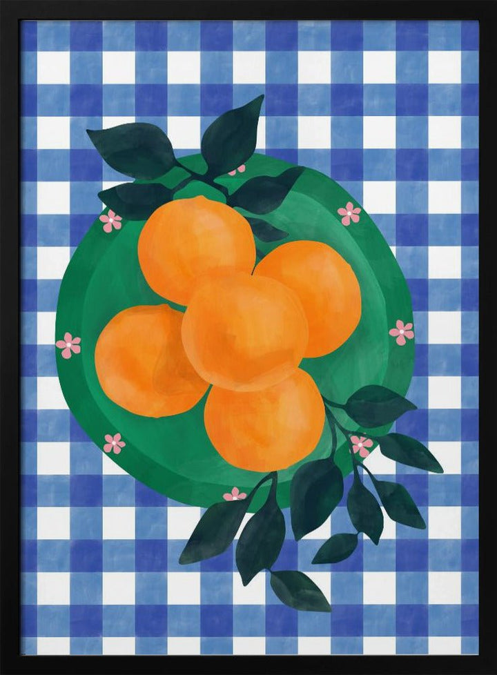 Checkered Citrus Charm - Stretched Canvas, Poster or Fine Art Print - I Heart Wall Art - Poster Print, Canvas Print or Framed Art Print