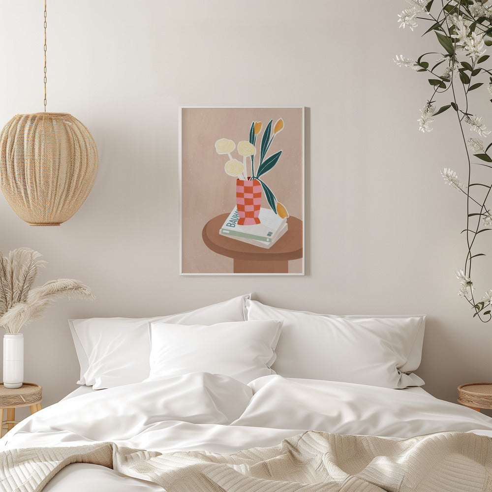 Checkered Vase - Stretched Canvas, Poster or Fine Art Print I Heart Wall Art