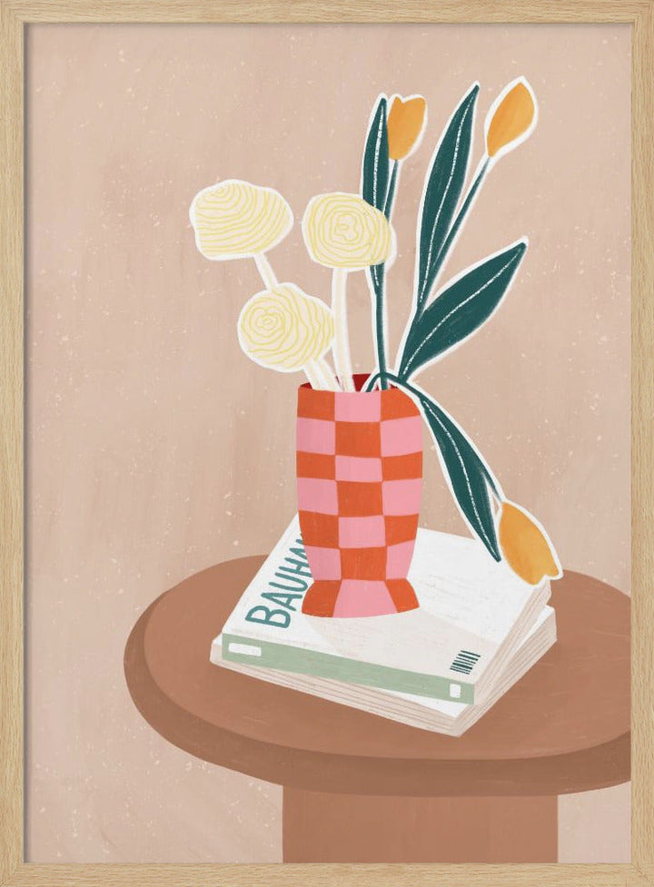 Checkered Vase - Stretched Canvas, Poster or Fine Art Print I Heart Wall Art