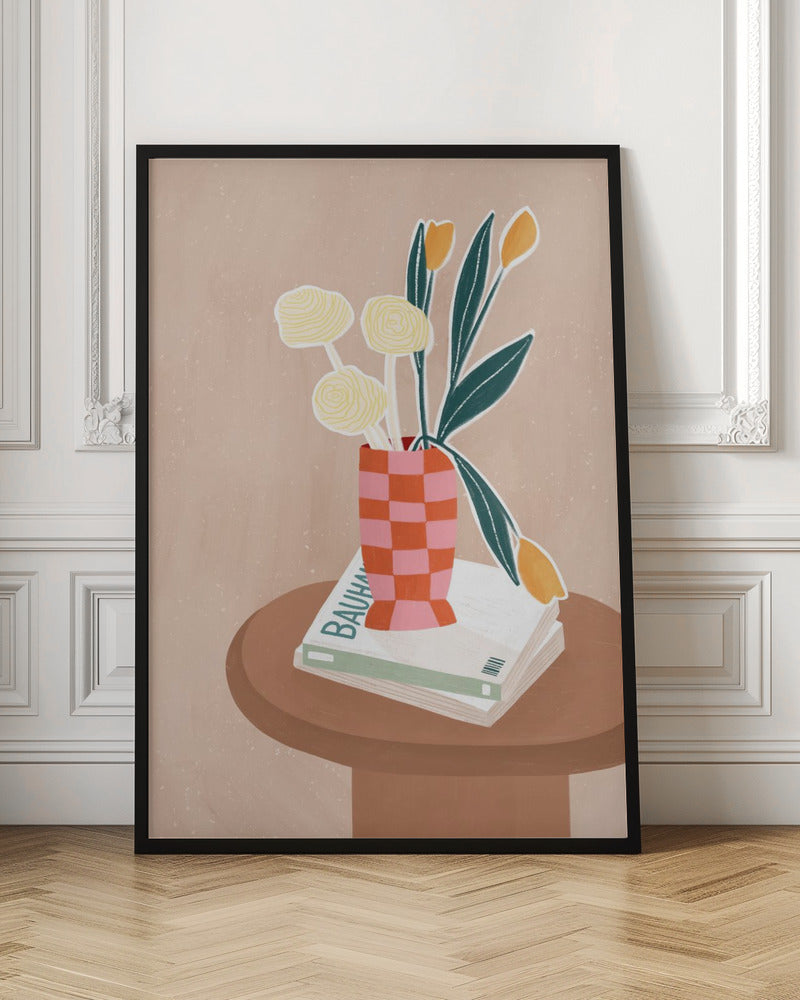 Checkered Vase - Stretched Canvas, Poster or Fine Art Print I Heart Wall Art