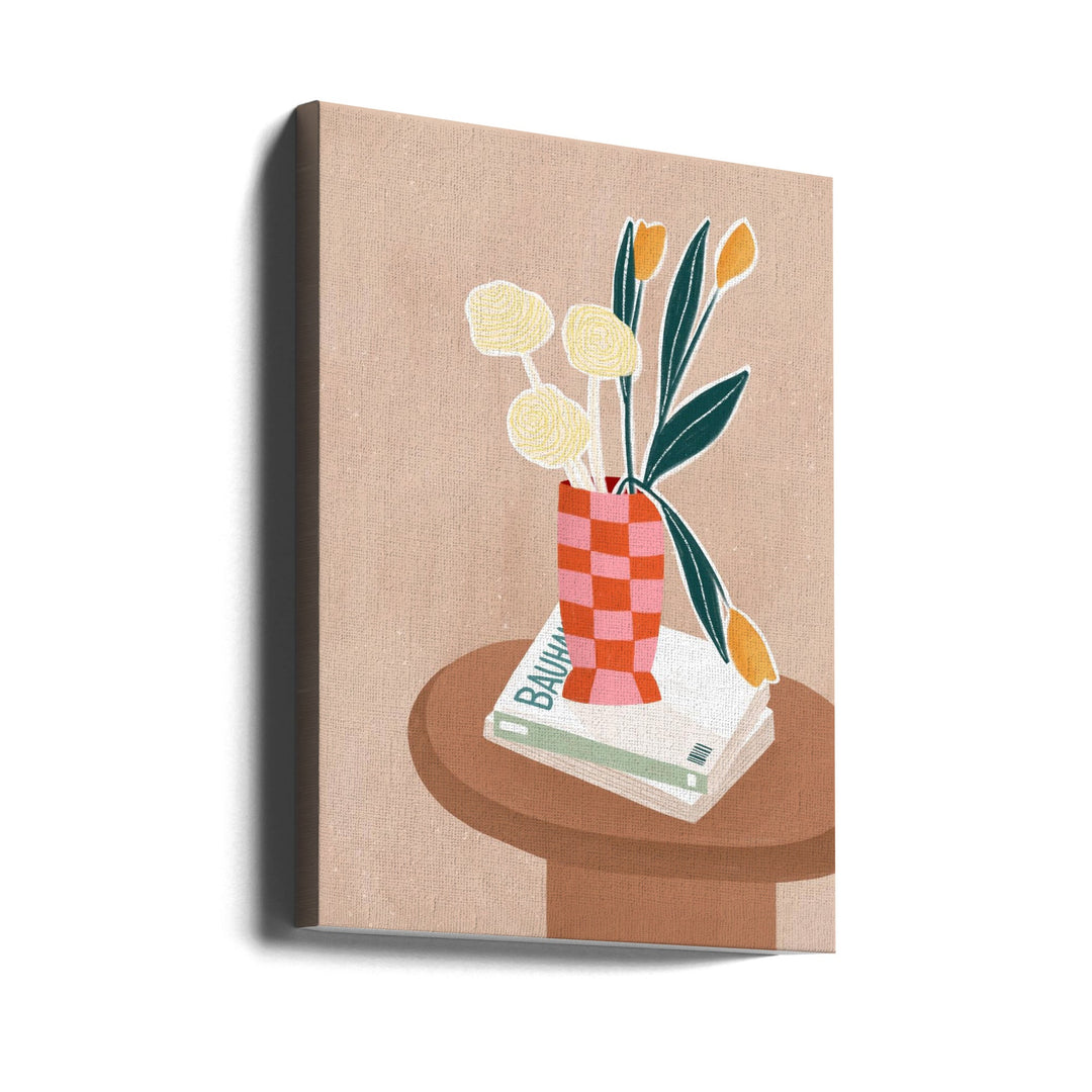 Checkered Vase - Stretched Canvas, Poster or Fine Art Print I Heart Wall Art