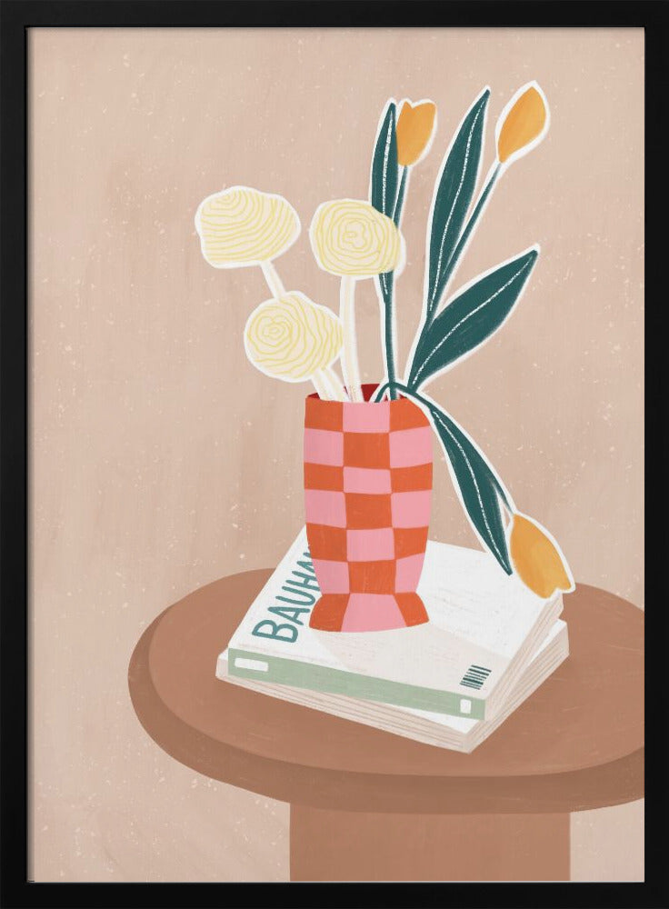Checkered Vase - Stretched Canvas, Poster or Fine Art Print I Heart Wall Art