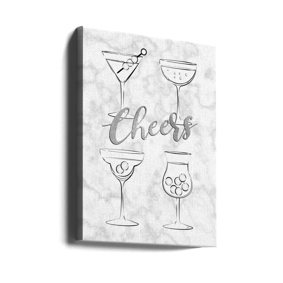 Cheers Cocktails - Stretched Canvas, Poster or Fine Art Print I Heart Wall Art