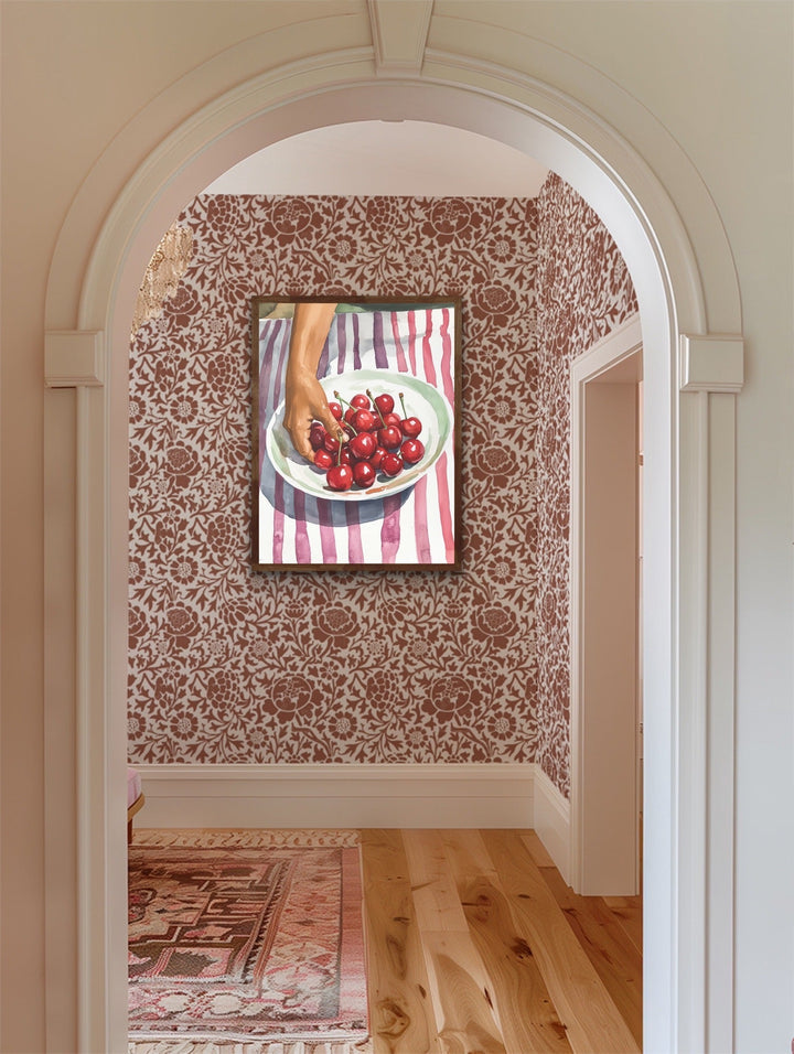 Cherry Harvest - Still Life Watercolour Canvas or Art Print I Heart Wall Art Australia