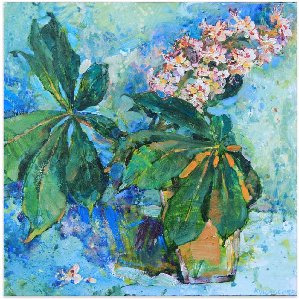 Chestnut flowers - Square Stretched Canvas, Poster or Fine Art Print - I Heart Wall Art - Poster Print, Canvas Print or Framed Art Print