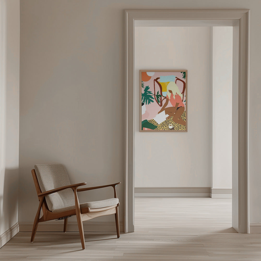 Chic Reading Corner - Stretched Canvas, Poster or Fine Art Print I Heart Wall Art