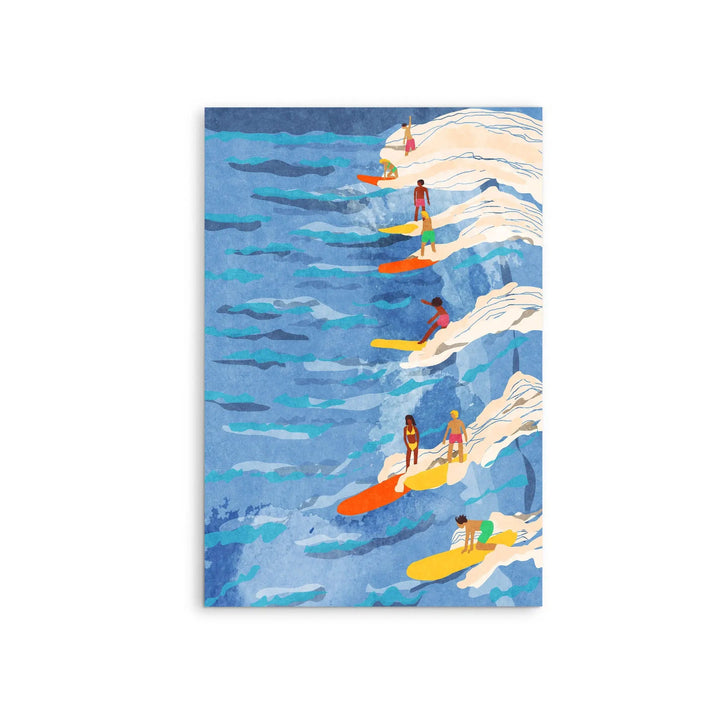chilled surfing by Raissa Oltmanns - Stretched Canvas Print or Framed Fine Art Print - Artwork I Heart Wall Art Australia 
