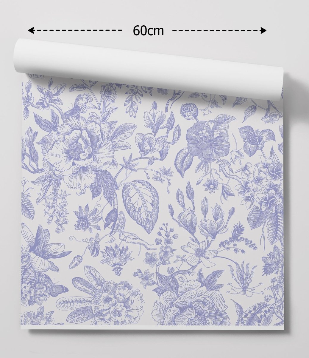 Chinoiserie In Lavender Wallpaper - Classic Style Removable Peel and Stick Wallpaper - I Heart Wall Art - Poster Print, Canvas Print or Framed Art Print
