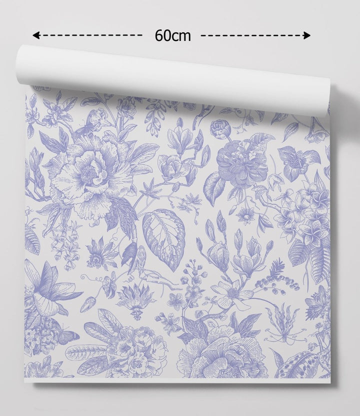 Chinoiserie In Lavender Wallpaper - Classic Style Removable Peel and Stick Wallpaper - I Heart Wall Art - Poster Print, Canvas Print or Framed Art Print