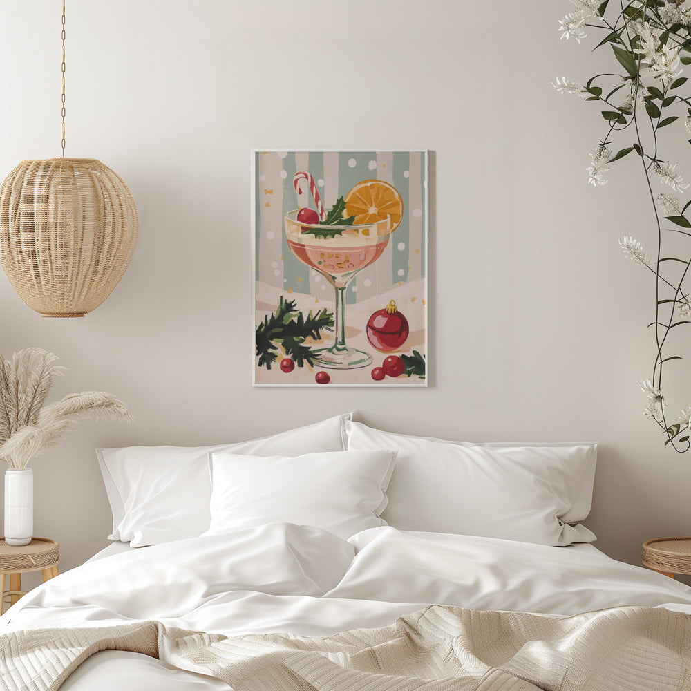 Christmas Cocktail - Stretched Canvas, Poster or Fine Art Print I Heart Wall Art