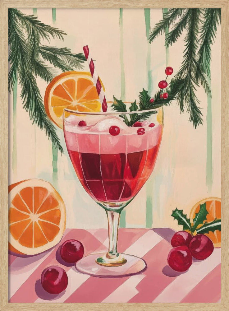 Christmas Red Cocktail - Stretched Canvas, Poster or Fine Art Print I Heart Wall Art