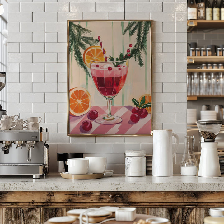 Christmas Red Cocktail - Stretched Canvas, Poster or Fine Art Print I Heart Wall Art