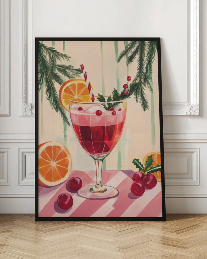 Christmas Red Cocktail - Stretched Canvas, Poster or Fine Art Print I Heart Wall Art
