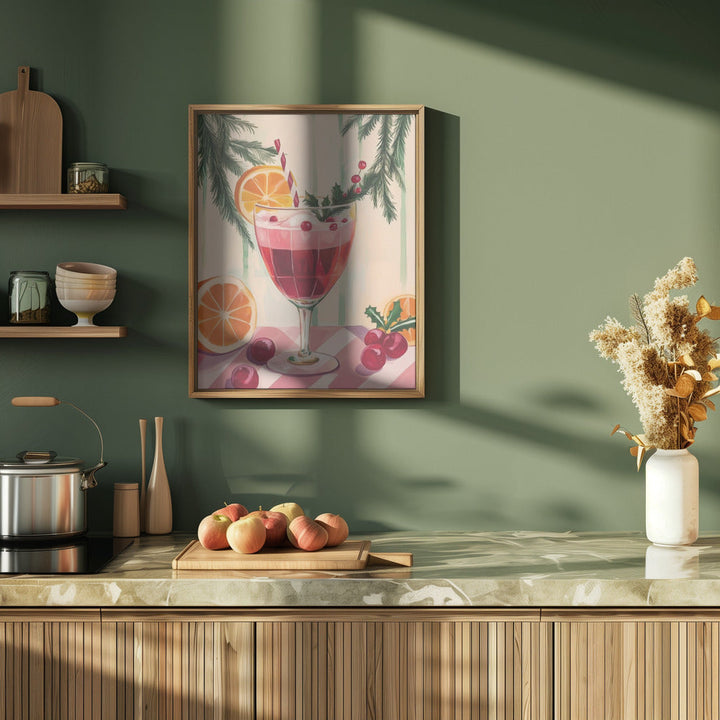 Christmas Red Cocktail - Stretched Canvas, Poster or Fine Art Print I Heart Wall Art