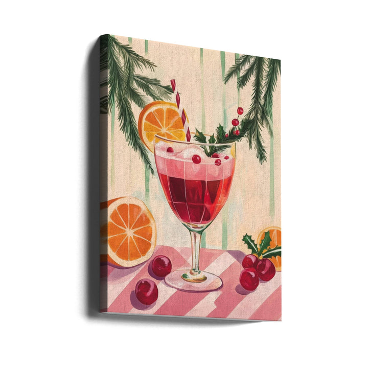 Christmas Red Cocktail - Stretched Canvas, Poster or Fine Art Print I Heart Wall Art