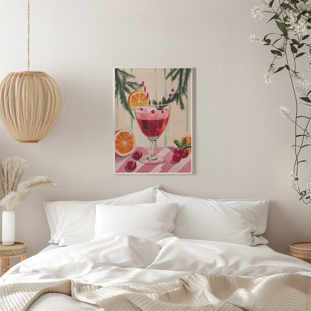 Christmas Red Cocktail - Stretched Canvas, Poster or Fine Art Print I Heart Wall Art
