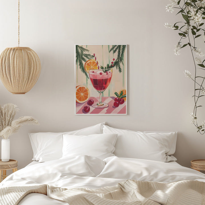 Christmas Red Cocktail - Stretched Canvas, Poster or Fine Art Print I Heart Wall Art