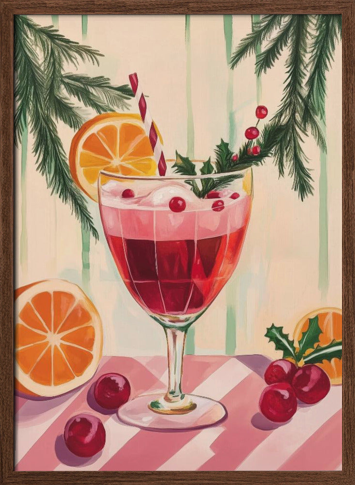 Christmas Red Cocktail - Stretched Canvas, Poster or Fine Art Print I Heart Wall Art
