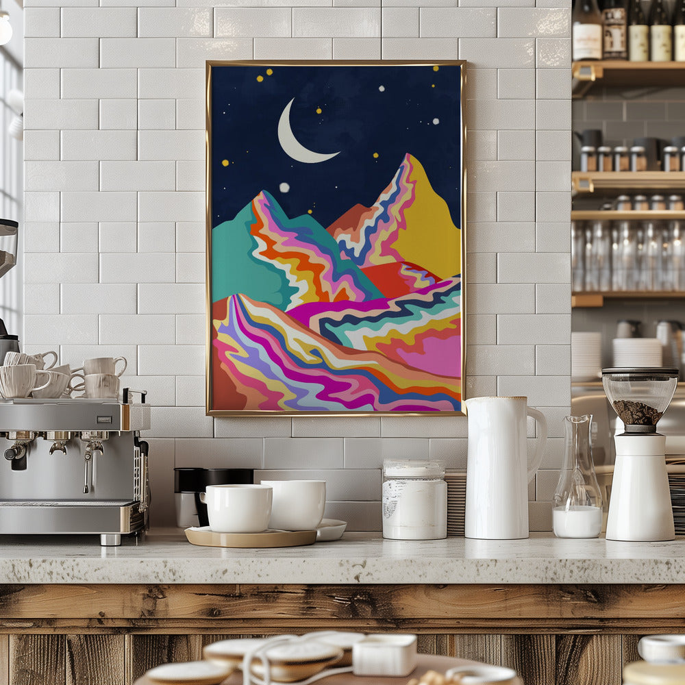 Chromatic Peaks - Stretched Canvas, Poster or Fine Art Print I Heart Wall Art