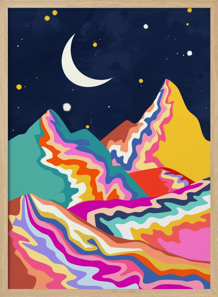 Chromatic Peaks - Stretched Canvas, Poster or Fine Art Print I Heart Wall Art
