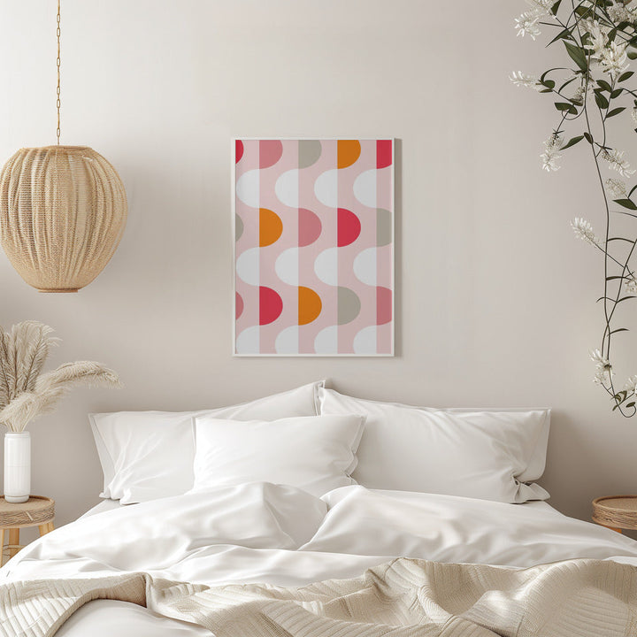 City life facade 2 pearl pink pattern - Stretched Canvas, Poster or Fine Art Print I Heart Wall Art