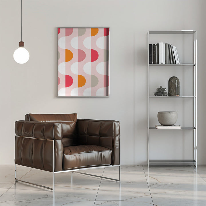 City life facade 2 pearl pink pattern - Stretched Canvas, Poster or Fine Art Print I Heart Wall Art