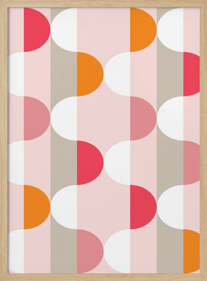 City life facade pearl pink pattern - Stretched Canvas, Poster or Fine Art Print I Heart Wall Art