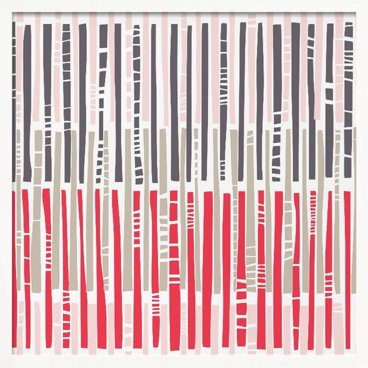 City life geometrics beams pearl pink pattern - Square Stretched Canvas, Poster or Fine Art Print I Heart Wall Art