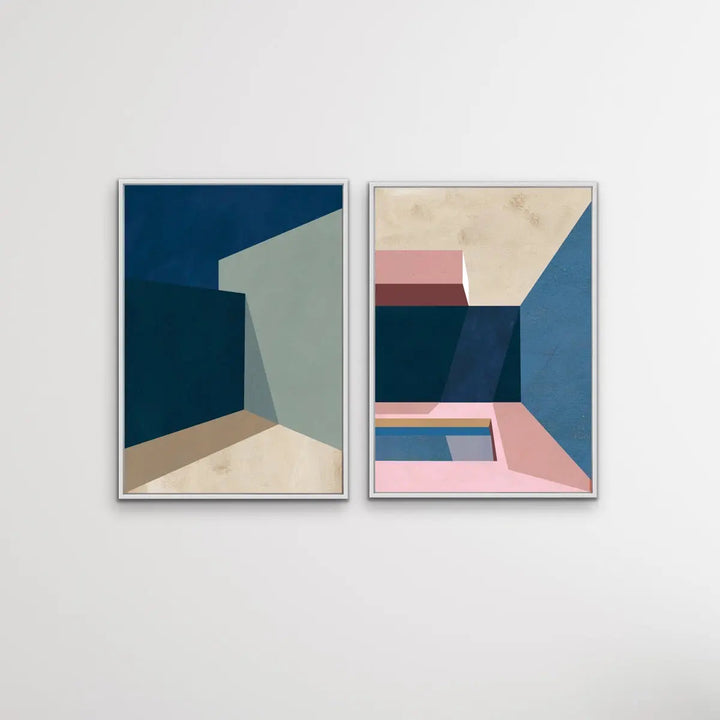 City Streets- Two Piece Boho Streetscape Print Set - Prints 1 &amp; 3 - Canvas or Paper Prints I Heart Wall Art Australia 