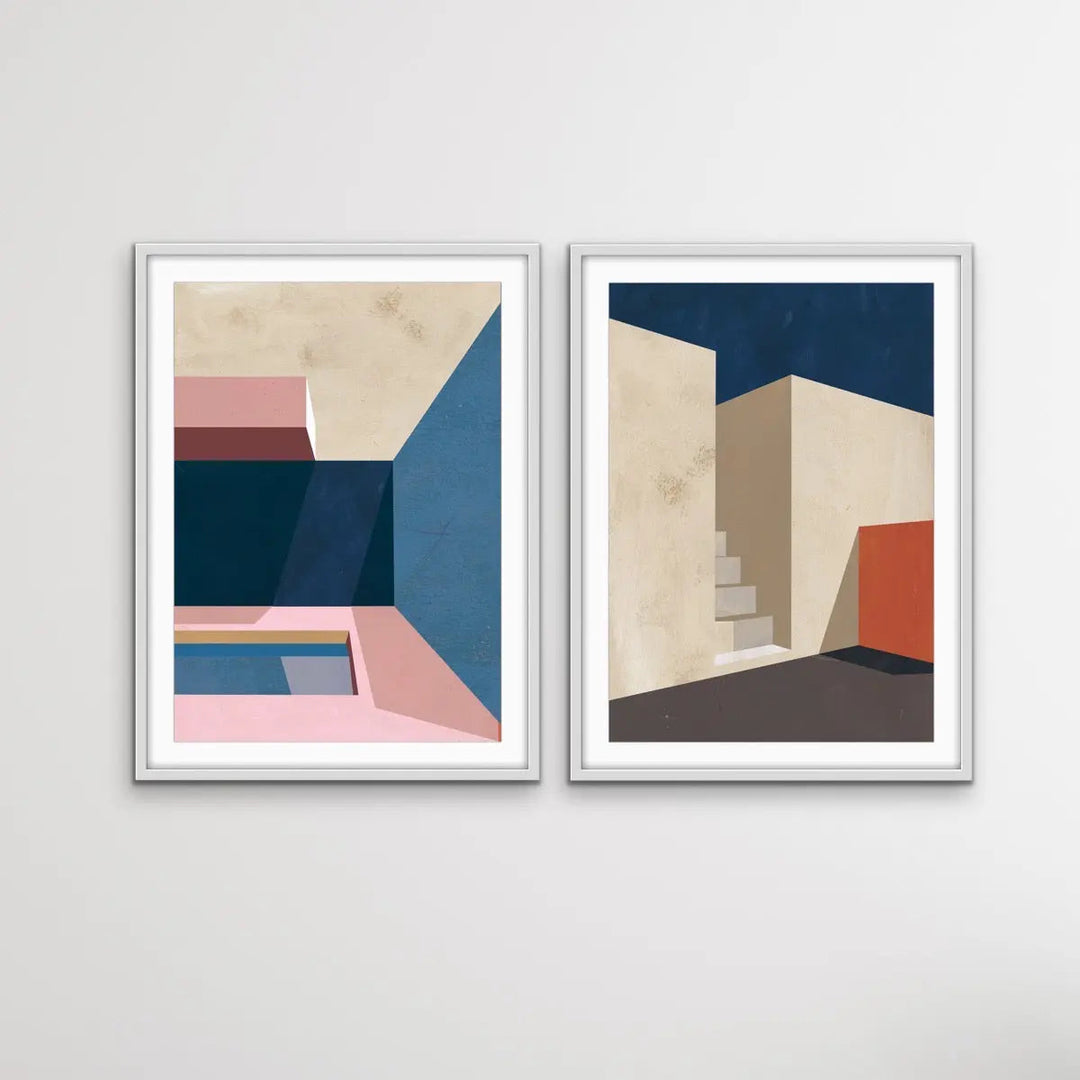 City Streets - Two Piece Boho Streetscape Print Set I Heart Wall Art Australia 