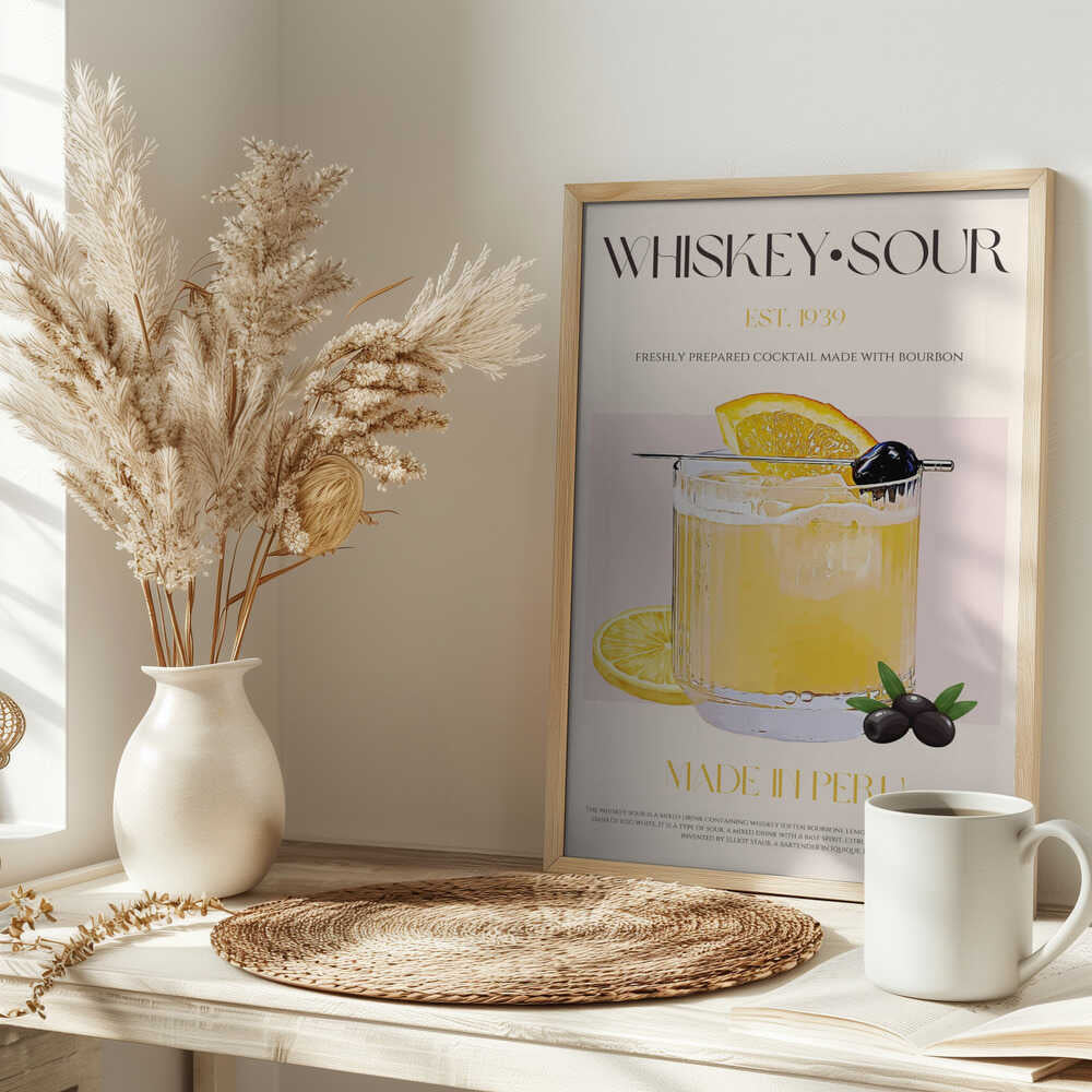 Classic Whiskey Sour - Stretched Canvas Poster or Fine Art Print