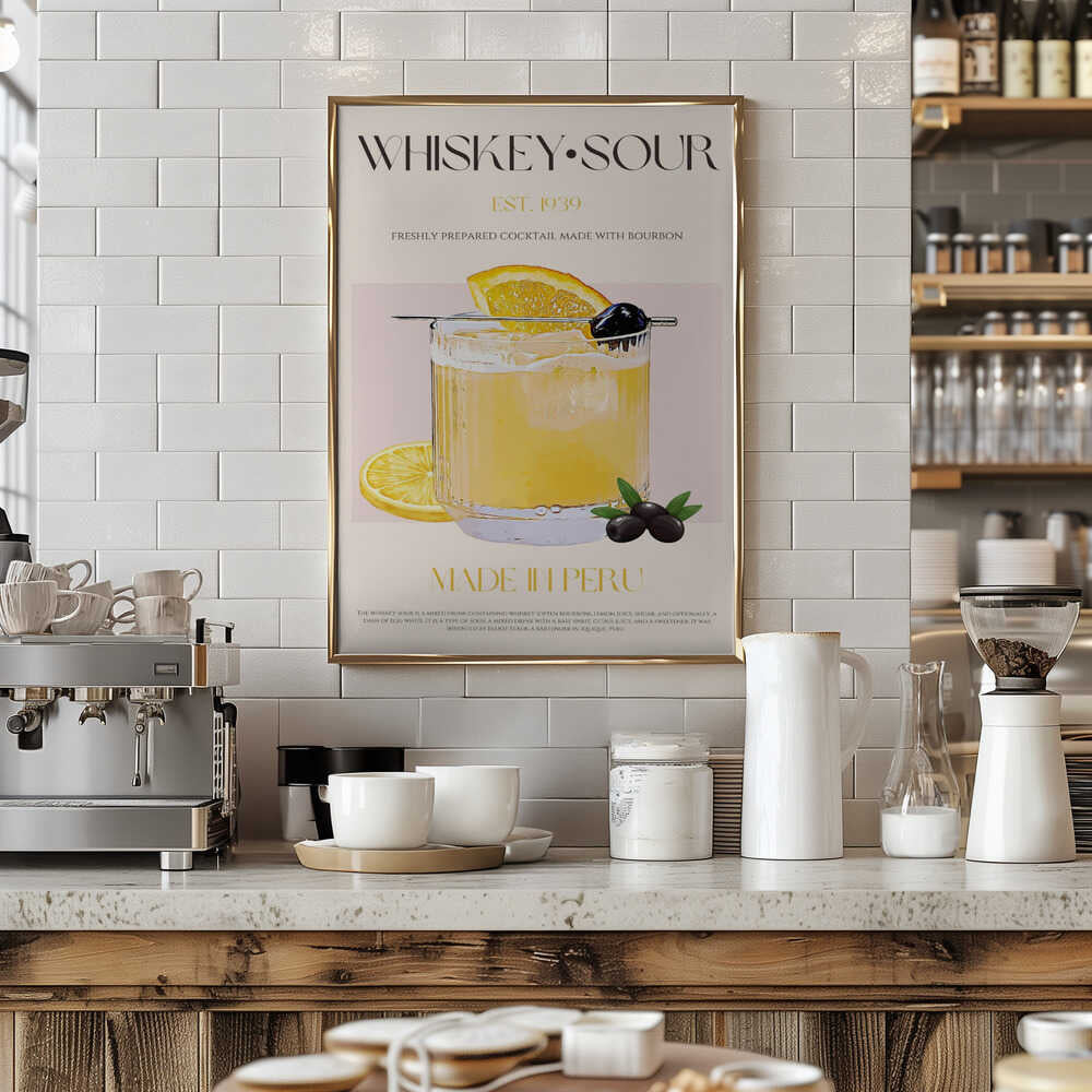Classic Whiskey Sour - Stretched Canvas Poster or Fine Art Print