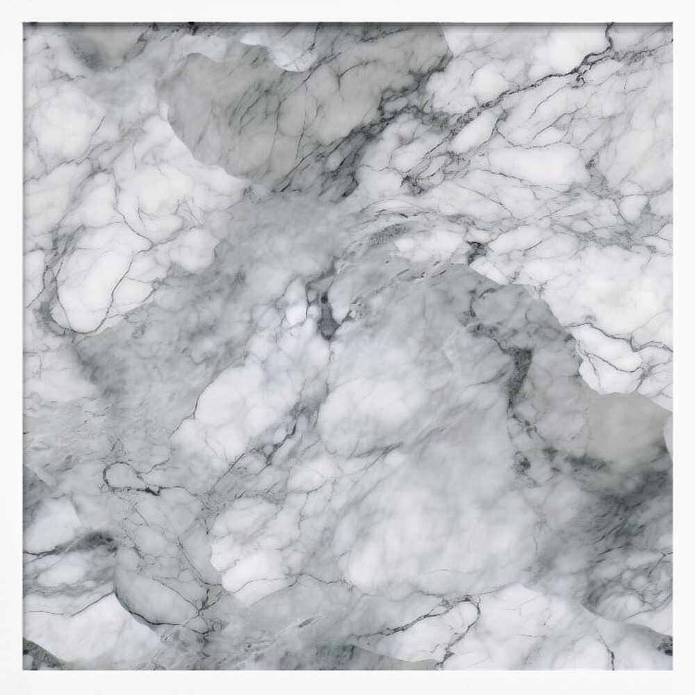 Classic White Marble Texture - Square Stretched Canvas, Poster or Fine Art Print - I Heart Wall Art - Poster Print, Canvas Print or Framed Art Print