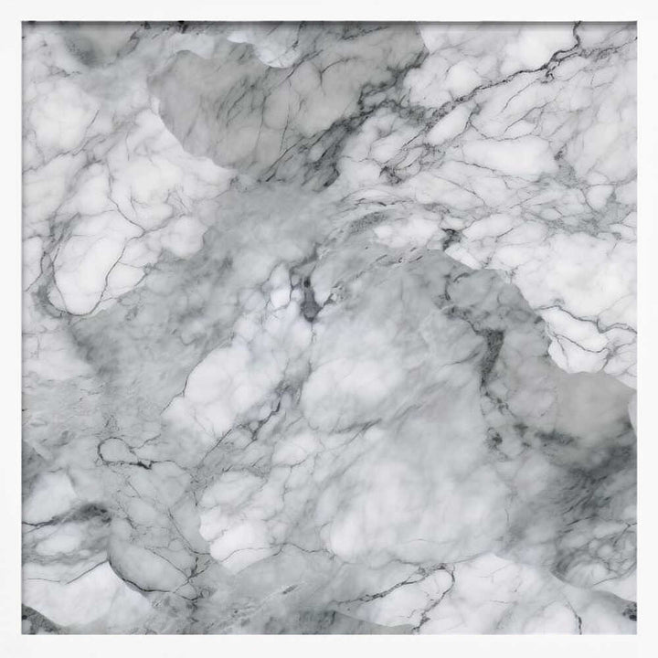 Classic White Marble Texture - Square Stretched Canvas, Poster or Fine Art Print - I Heart Wall Art - Poster Print, Canvas Print or Framed Art Print