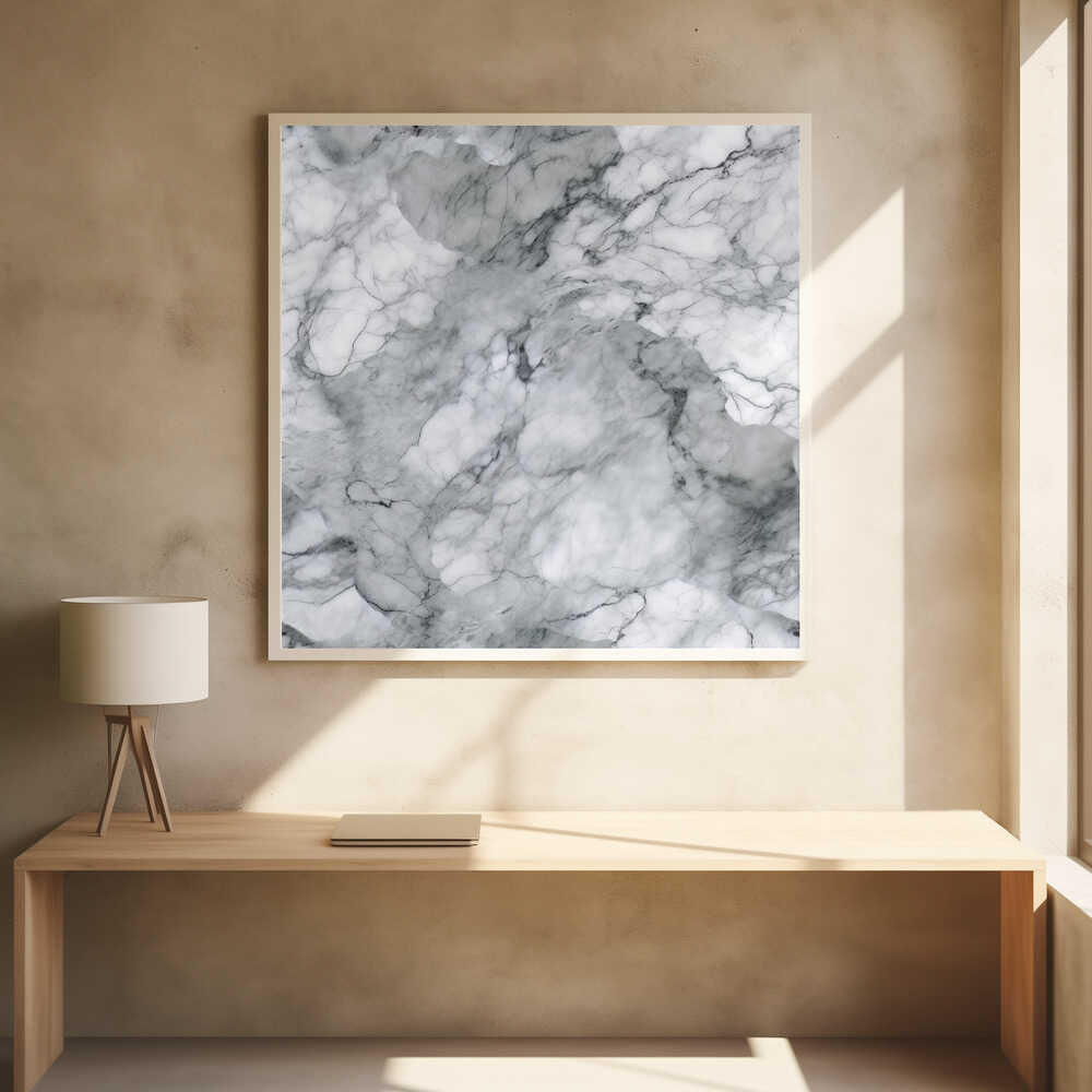 Classic White Marble Texture - Square Stretched Canvas, Poster or Fine Art Print - I Heart Wall Art - Poster Print, Canvas Print or Framed Art Print