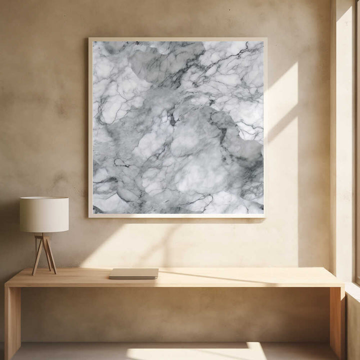 Classic White Marble Texture - Square Stretched Canvas, Poster or Fine Art Print - I Heart Wall Art - Poster Print, Canvas Print or Framed Art Print