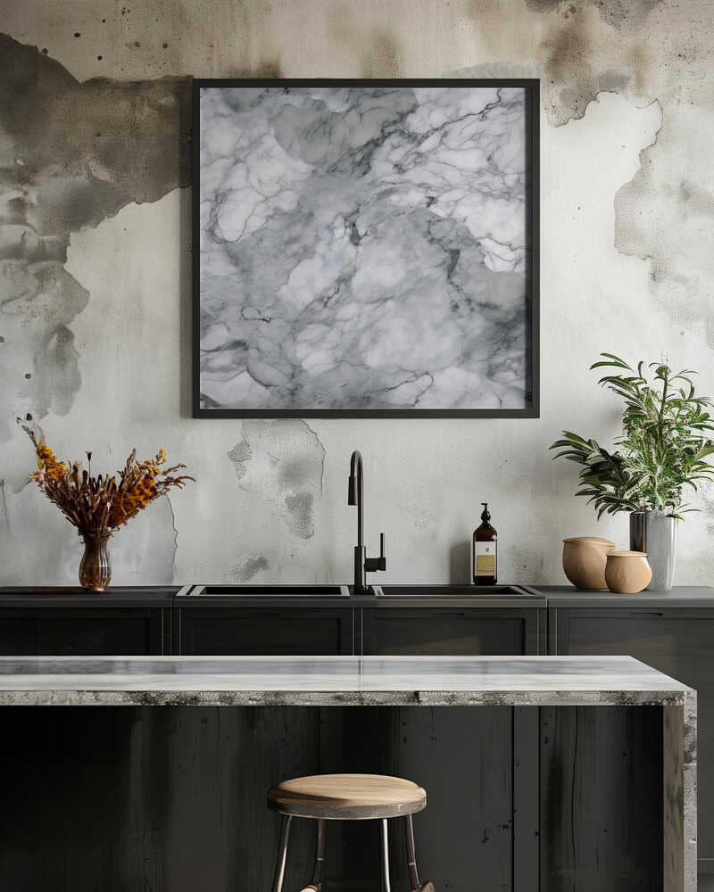 Classic White Marble Texture - Square Stretched Canvas, Poster or Fine Art Print - I Heart Wall Art - Poster Print, Canvas Print or Framed Art Print