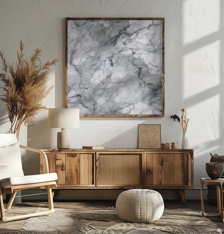 Classic White Marble Texture - Square Stretched Canvas, Poster or Fine Art Print - I Heart Wall Art - Poster Print, Canvas Print or Framed Art Print