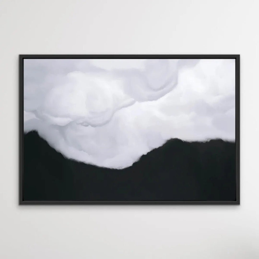 Clouds On Black Sky - Black and White Cloud Artwork - I Heart Wall Art