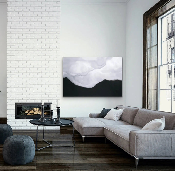 Clouds On Black Sky - Black and White Cloud Artwork - I Heart Wall Art