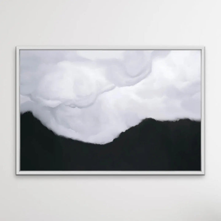 Clouds On Black Sky - Black and White Cloud Artwork - I Heart Wall Art